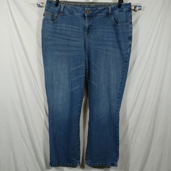 Lee Jeans Women's Blue Perfect Fit Straight Leg Plus Size 24 W - Picture 1 of 8